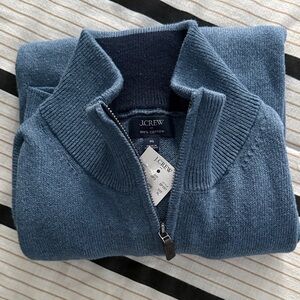 J. Crew Men's Zip-Up Sweater in Slate Blue